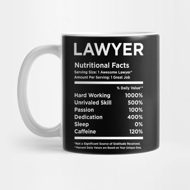 Lawyer Nutritional Facts by produdesign